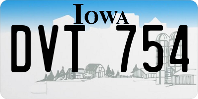 IA license plate DVT754