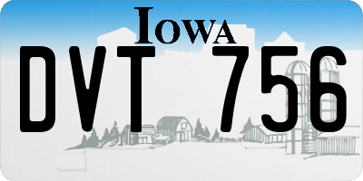IA license plate DVT756