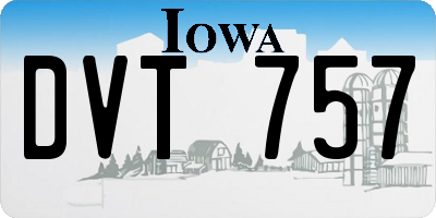 IA license plate DVT757