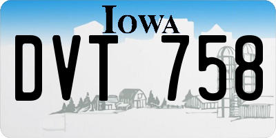 IA license plate DVT758