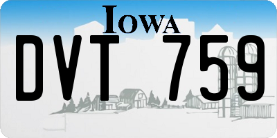 IA license plate DVT759