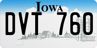 IA license plate DVT760
