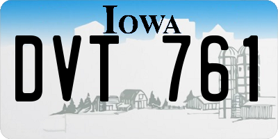 IA license plate DVT761