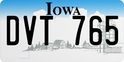 IA license plate DVT765