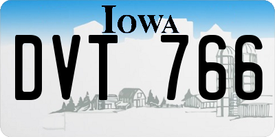 IA license plate DVT766