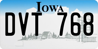 IA license plate DVT768