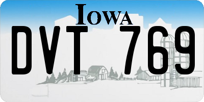IA license plate DVT769