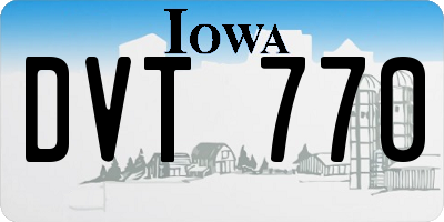 IA license plate DVT770