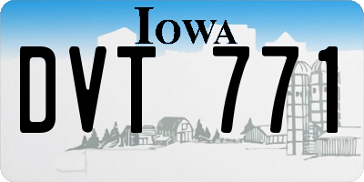IA license plate DVT771