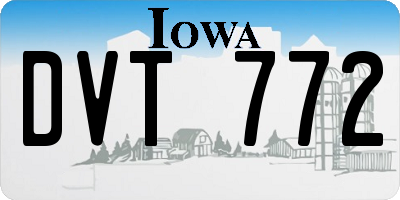 IA license plate DVT772