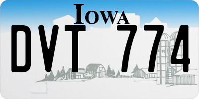 IA license plate DVT774