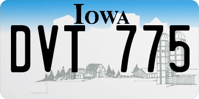 IA license plate DVT775