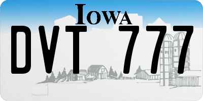 IA license plate DVT777
