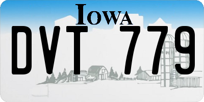 IA license plate DVT779