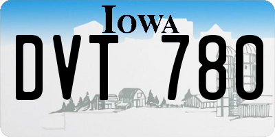 IA license plate DVT780