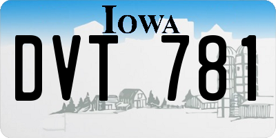IA license plate DVT781