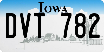 IA license plate DVT782