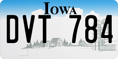 IA license plate DVT784