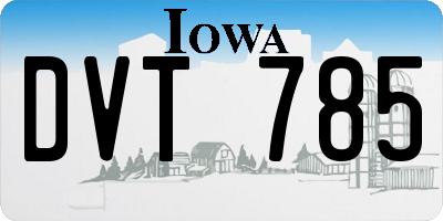 IA license plate DVT785
