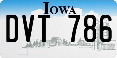 IA license plate DVT786