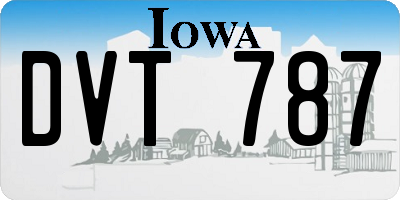 IA license plate DVT787