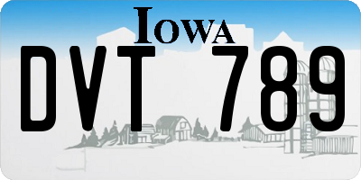 IA license plate DVT789