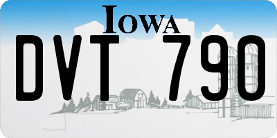 IA license plate DVT790