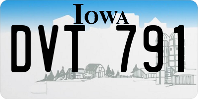 IA license plate DVT791