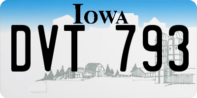 IA license plate DVT793