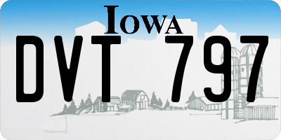 IA license plate DVT797