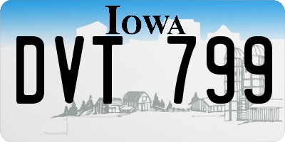 IA license plate DVT799