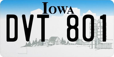 IA license plate DVT801