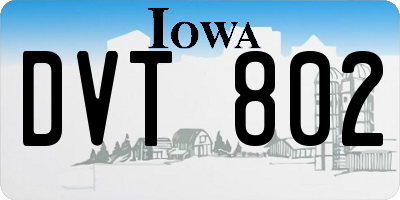 IA license plate DVT802