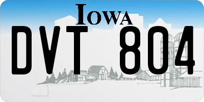 IA license plate DVT804