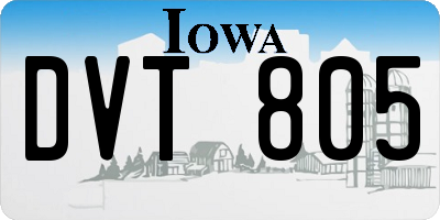 IA license plate DVT805