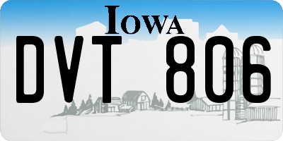 IA license plate DVT806
