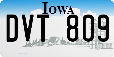 IA license plate DVT809
