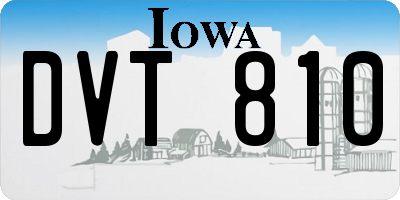 IA license plate DVT810