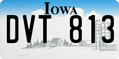 IA license plate DVT813