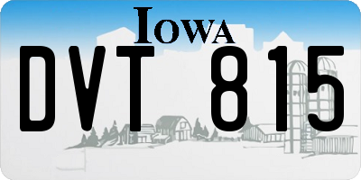 IA license plate DVT815