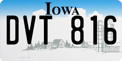 IA license plate DVT816