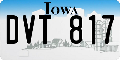 IA license plate DVT817