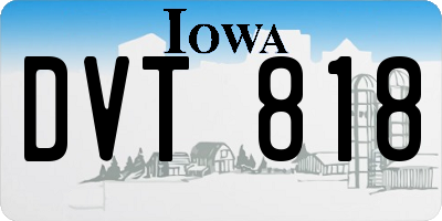 IA license plate DVT818