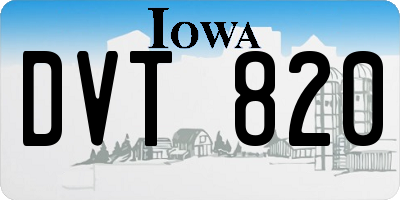 IA license plate DVT820