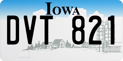 IA license plate DVT821