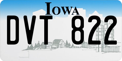 IA license plate DVT822