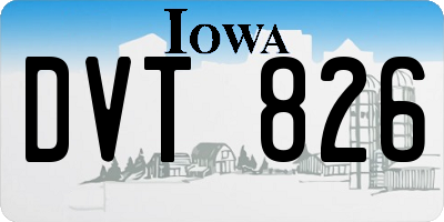 IA license plate DVT826