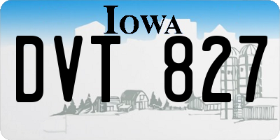 IA license plate DVT827