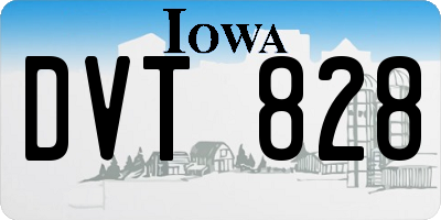 IA license plate DVT828