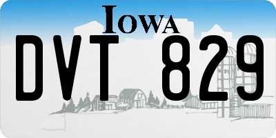 IA license plate DVT829